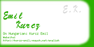 emil kurcz business card